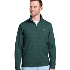 Vineyard Vines Gray and Green Performance Pullover